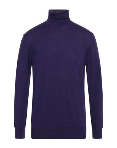 Shop Grey Daniele Alessandrini Man Turtleneck Dark Purple Size 42 Wool, Acrylic