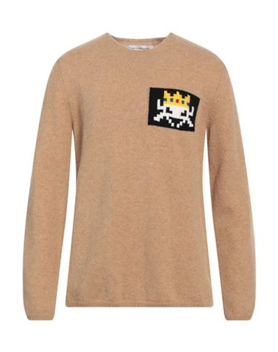 Shop Comme Des Garçons Shirt Man Sweater Camel Size M Wool, Acrylic In Beige
