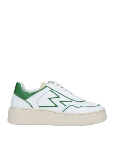 Moaconcept Woman Sneakers White Size 6.5 Soft Leather, Textile Fibers In White