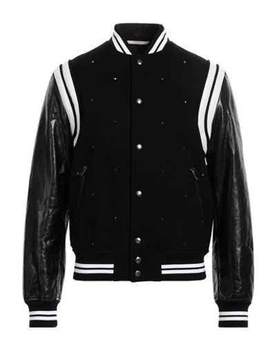 Shop Valentino Garavani Man Jacket Black Size 40 Wool, Polyamide