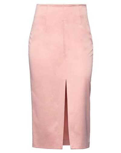 Aniye By Woman Midi Skirt Salmon Pink Size 8 Polyester, Elastane In Pink