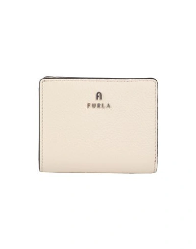 Shop Furla Camelia S Compact Wallet Woman Wallet Khaki Size - Leather In Beige