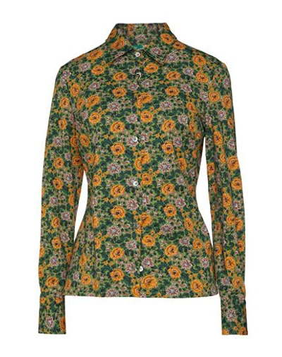 Shop Camicettasnob Woman Shirt Green Size 6 Polyamide, Elastane