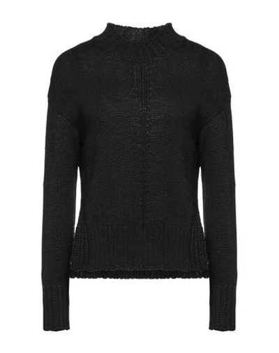 Alpha Studio Woman Sweater Black Size 8 Wool, Recycled Polyamide In Black