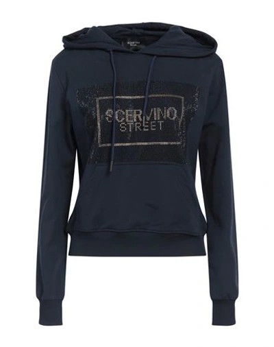Scervino Woman Sweatshirt Navy Size Xs Cotton, Elastane In Navy Blue