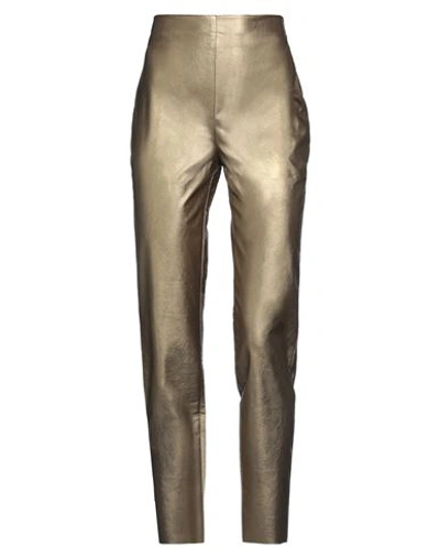 Shop Pierantonio Gaspari Woman Pants Gold Size 8 Polyurethane