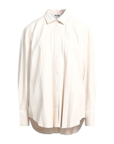 Shop Msgm Woman Shirt Cream Size 10 Polyester In White