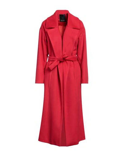 Yes London Woman Coat Red Size 10 Polyester, Viscose In Red