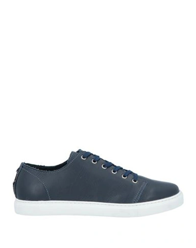 Shop Cafènoir Man Sneakers Navy Blue Size 8 Soft Leather