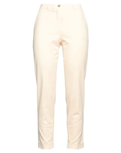 Shop 19.70 Nineteen Seventy Woman Pants Cream Size 2 Cotton, Elastane In White