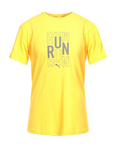 Shop Puma Man T-shirt Yellow Size S Polyester, Cotton