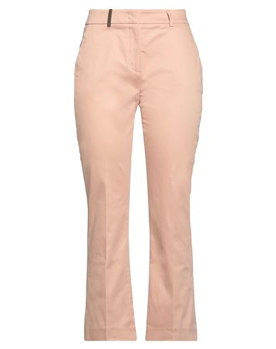 Shop Peserico Woman Pants Blush Size 10 Cotton, Elastane In Pink