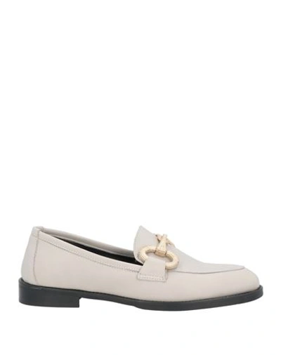 Shop Nila & Nila Woman Loafers Light Grey Size 8 Soft Leather