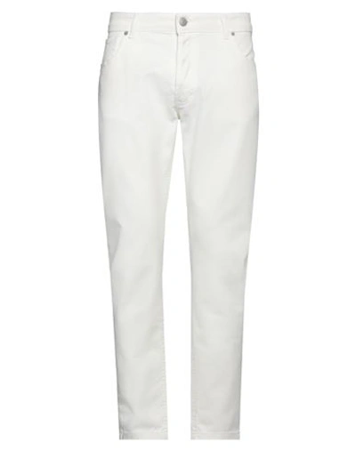 Shop Exte Man Denim Pants White Size 38 Cotton, Elastane