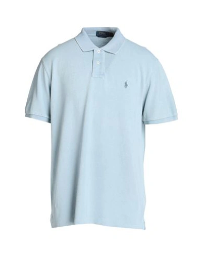 Shop Polo Ralph Lauren Man Polo Shirt Light Blue Size L Cotton