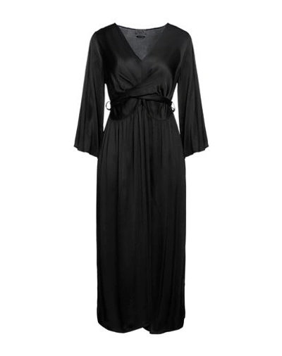 Shop Berna Woman Midi Dress Black Size S Viscose