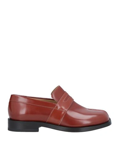 Shop Maison Margiela Woman Loafers Brown Size 5 Soft Leather