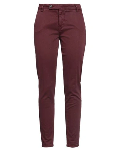 Shop J-cube Woman Pants Burgundy Size 27 Cotton, Elastane In Red