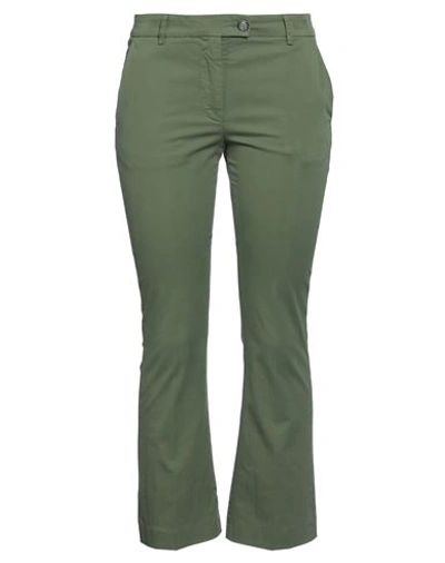Shop Douuod Woman Pants Military Green Size 6 Cotton, Elastane