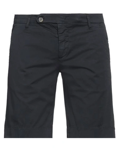 Shop Entre Amis Man Shorts & Bermuda Shorts Navy Blue Size 36 Cotton, Elastane