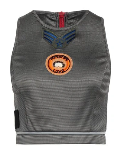 Mr & Mrs Italy Woman Top Charcoal Size S Viscose, Wool, Polyester, Fiberglass In Grey