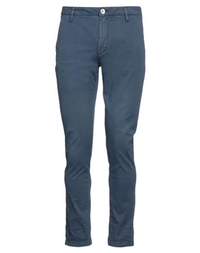 Shop Aglini Man Pants Slate Blue Size 33 Cotton, Elastane