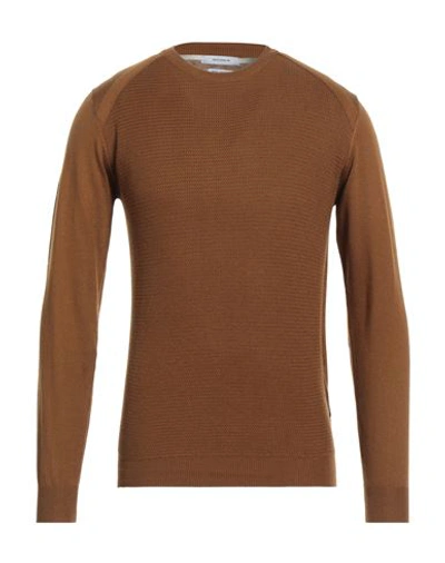Shop Gazzarrini Man Sweater Camel Size 3xl Polyester, Acrylic, Nylon, Merino Wool In Beige
