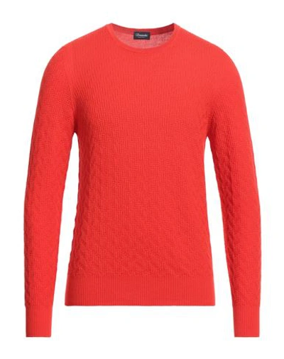Drumohr Man Sweater Red Size 40 Merino Wool In Red