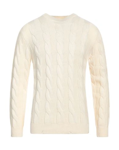 Shop Sseinse Man Sweater Cream Size Xxl Acrylic, Nylon In White