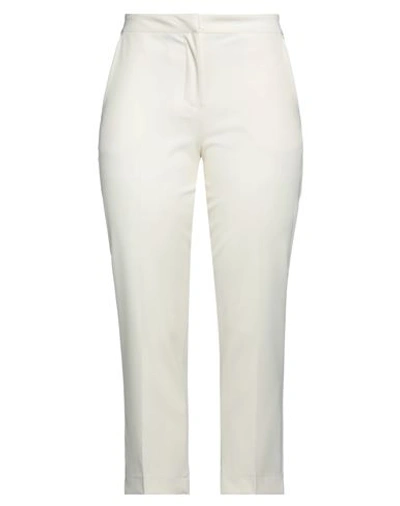 Shop Dixie Woman Pants Ivory Size L Polyester, Elastane In White