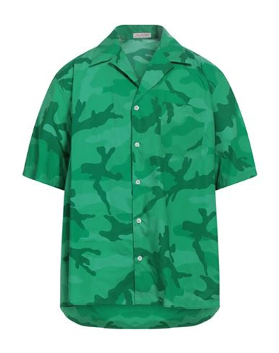 Shop Valentino Garavani Man Shirt Green Size 40 Cotton