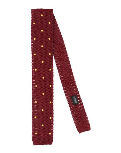 Shop Fiorio Man Ties & Bow Ties Burgundy Size - Silk In Red