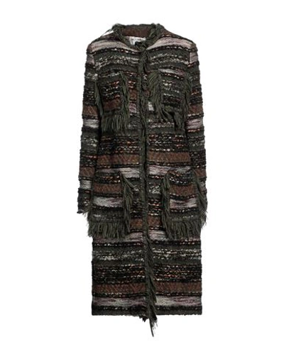 Shop De' Hart Woman Overcoat & Trench Coat Military Green Size 8 Polyester, Acrylic, Nylon, Wool
