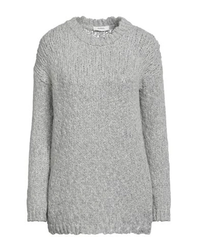 Alpha Studio Gray Alpaca Leather Sweater In Grey