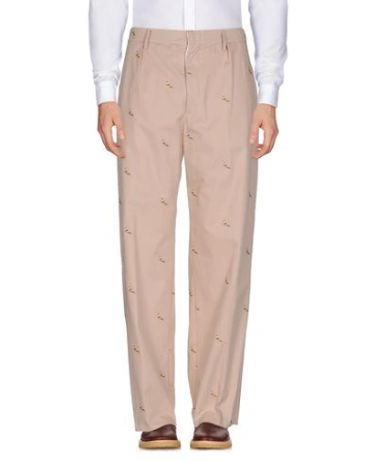 Shop People (+)  Man Pants Sand Size 34 Cotton In Beige