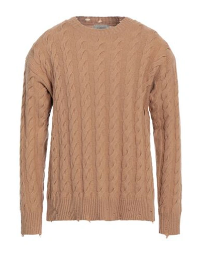 Shop Laneus Man Sweater Camel Size 42 Merino Wool, Cashmere In Beige
