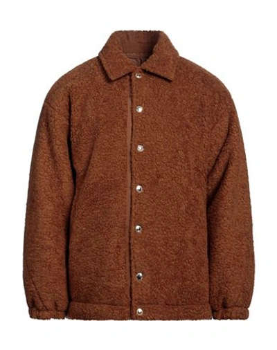 Shop Khrisjoy Man Jacket Tan Size 00 Polyacrylic, Polyester, Wool In Brown