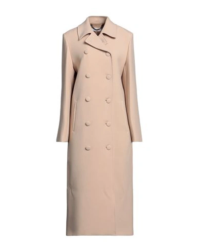 Maria Vittoria Paolillo Mvp Woman Coat Sand Size 6 Polyester, Viscose, Elastane In Beige