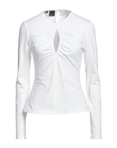 Shop Pinko Woman Top White Size L Cotton, Lyocell, Elastane