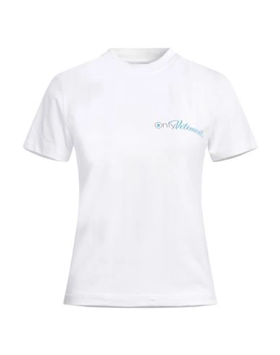 Shop Vetements Woman T-shirt White Size M Cotton, Elastane