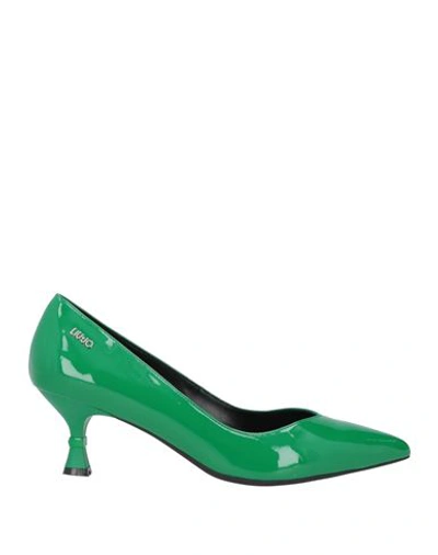 Shop Liu •jo Woman Pumps Green Size 7 Soft Leather