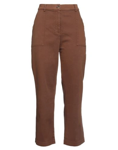 Shop Zhelda Woman Pants Brown Size 0 Cotton, Elastane