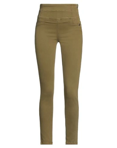 Patrizia Pepe Woman Jeans Military Green Size 39 Cotton, Polyester, Elastane In Green
