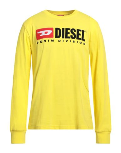 Shop Diesel Man T-shirt Yellow Size Xl Cotton
