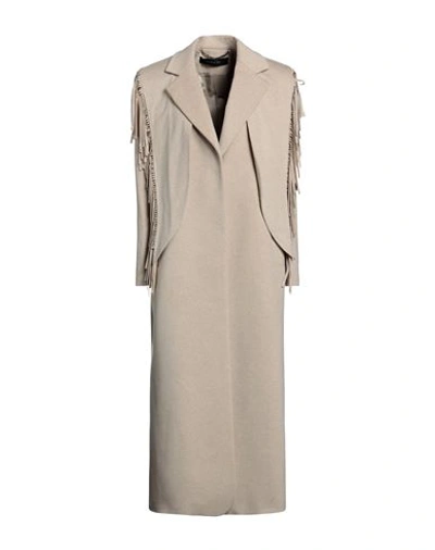 Shop Federica Tosi Woman Coat Beige Size 4 Virgin Wool, Cashmere