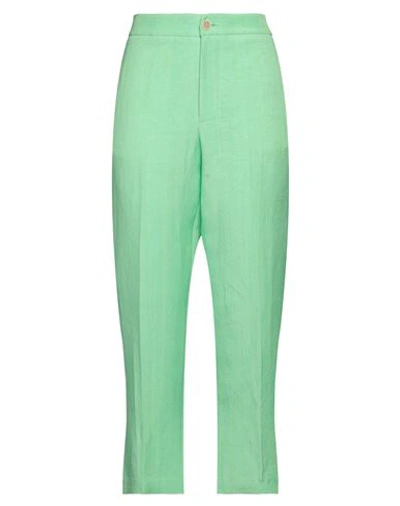 Shop Pdr Phisique Du Role Woman Pants Light Green Size 00 Linen, Viscose