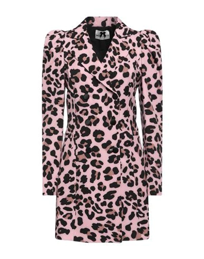Shop No Secrets Woman Overcoat & Trench Coat Pink Size 6 Polyester, Elastane