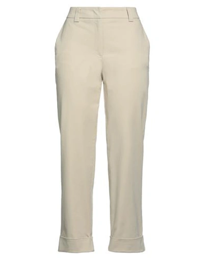 Shop Hanami D'or Woman Pants Ivory Size 8 Cotton, Elastane In White