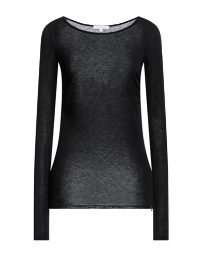 Shop Patrizia Pepe Woman T-shirt Black Size 2 Viscose, Polyamide, Cashmere, Elastane