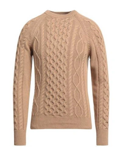 Shop Manuel Ritz Man Sweater Sand Size Xl Polyamide, Wool, Viscose, Cashmere In Beige
